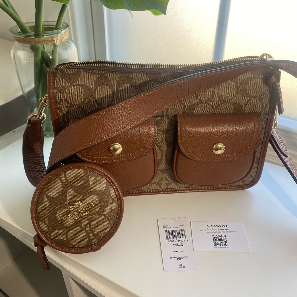 COACH Pennie Crossbody With Coin Case In Signature Canvas & Wallet Set